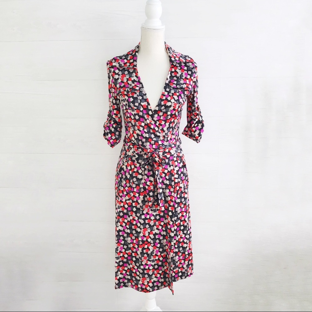 {Diane von Furstenberg} Confetti silk wrap dress 8
